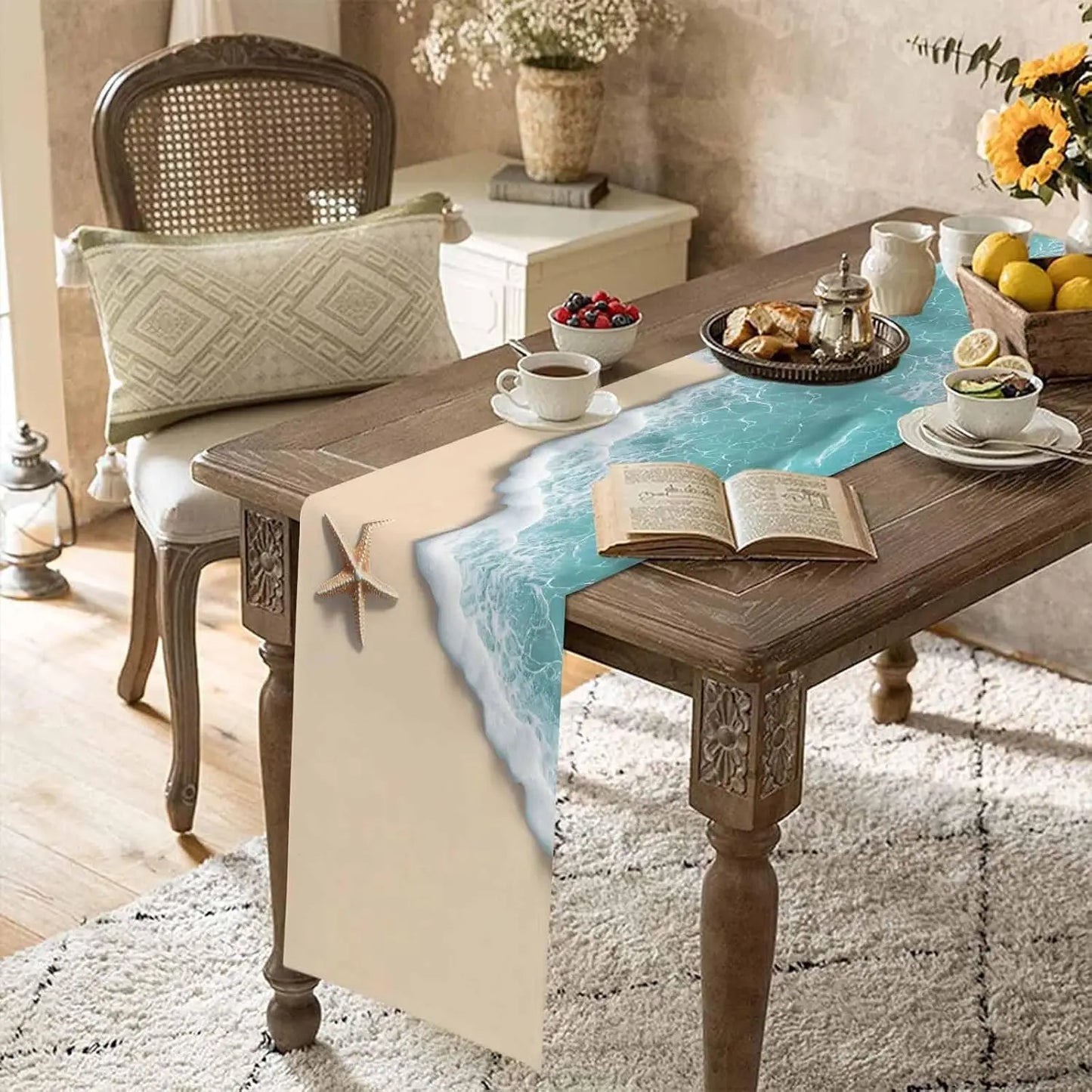 Kitchen Washable Dining Table Runner Dresser Décor