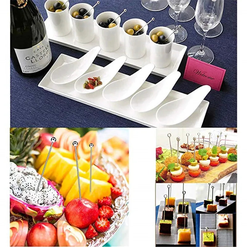 Cocktail Picks, Fruit Toothpicks for Party Bar, Drink Stirring Sticks, Martini Picks,