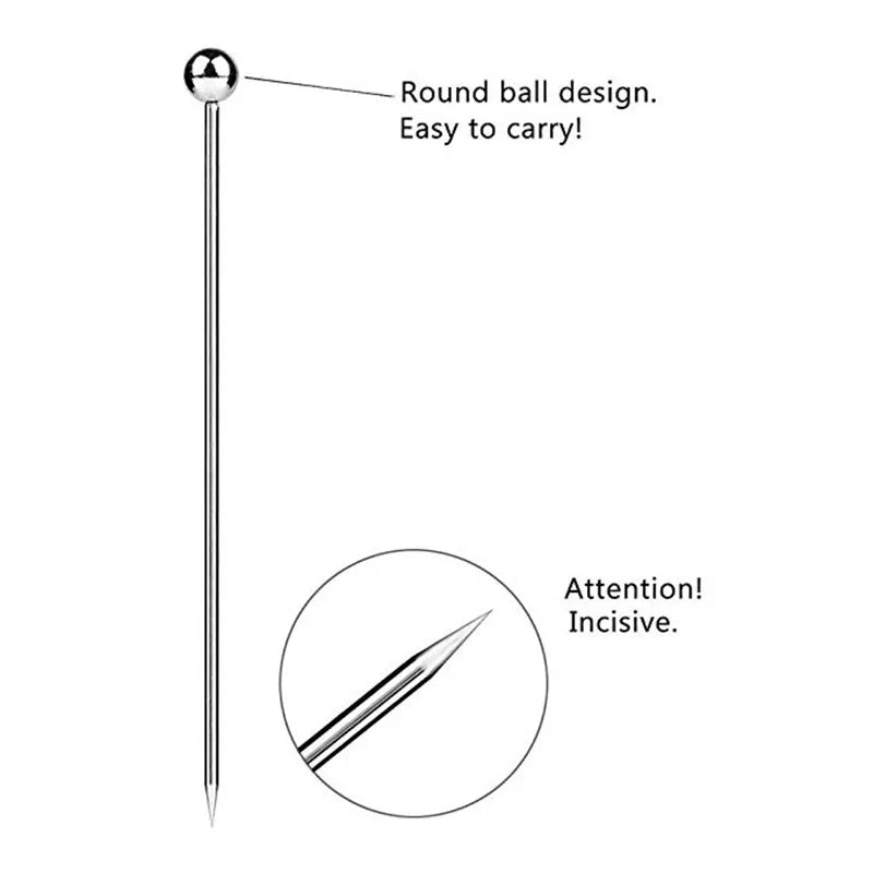 Cocktail Picks, Fruit Toothpicks for Party Bar, Drink Stirring Sticks, Martini Picks,