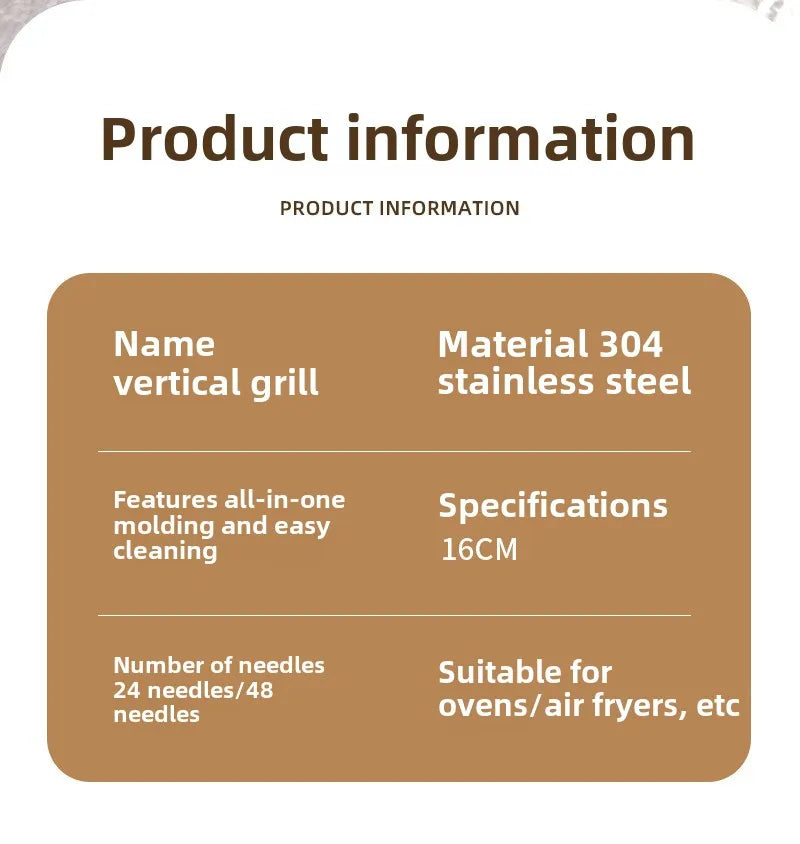 Skewers  Air Fryer Stainless Steel Grill Vertical Skewer