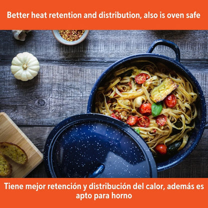 Enamel Stock  Soup  and Stews Cooking  Pot with Double Handles Oven Safe.