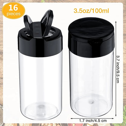 Clear Plastic Spice Jar with Shaker Lids