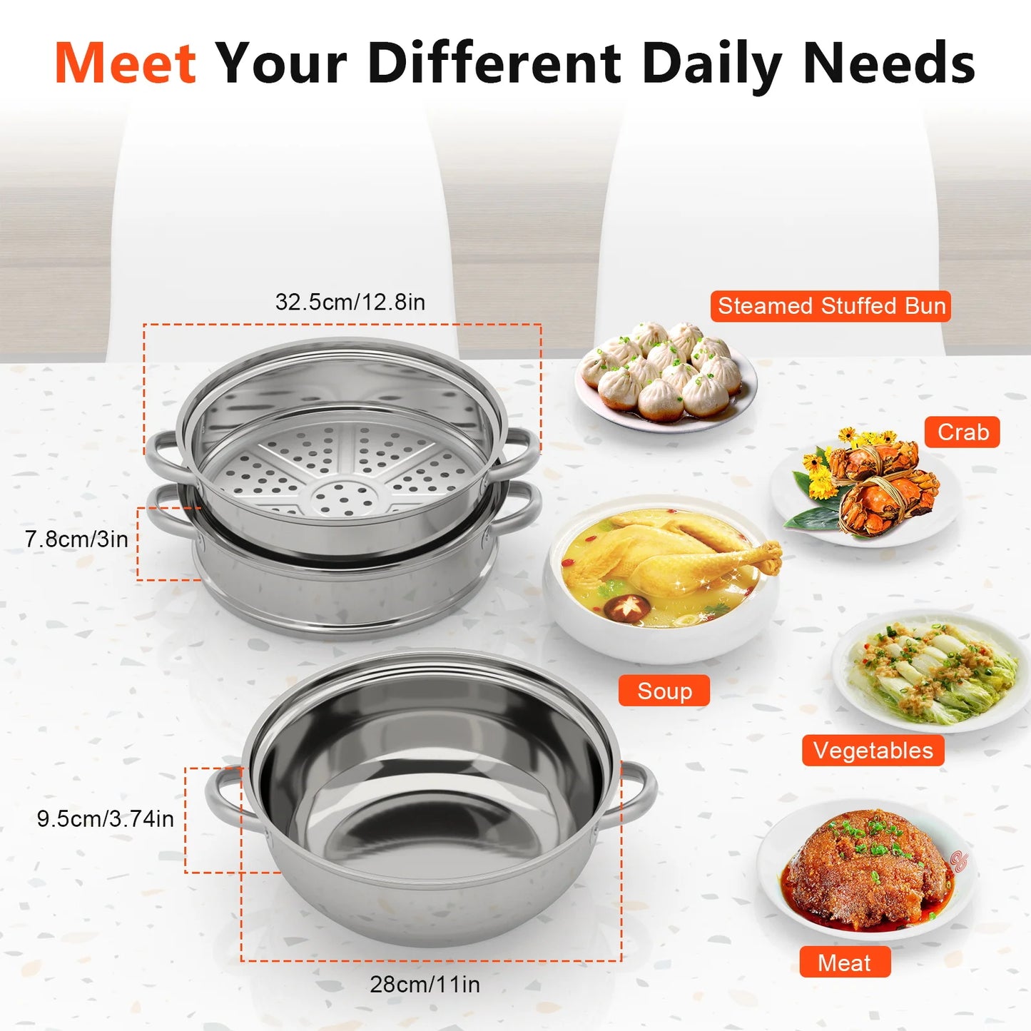 Multi-Function  Stainless Steel  Steamer