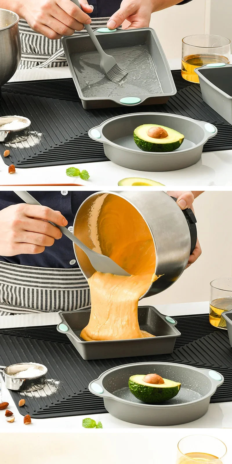 Silicone Bread Muffin Heat Resistant Oven Pan Non-Stick  Bakeware