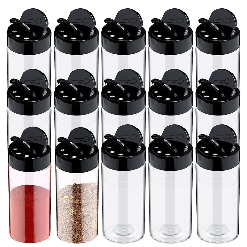 Clear Plastic Spice Jar with Shaker Lids