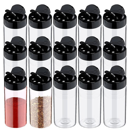 Clear Plastic Spice Jar with Shaker Lids
