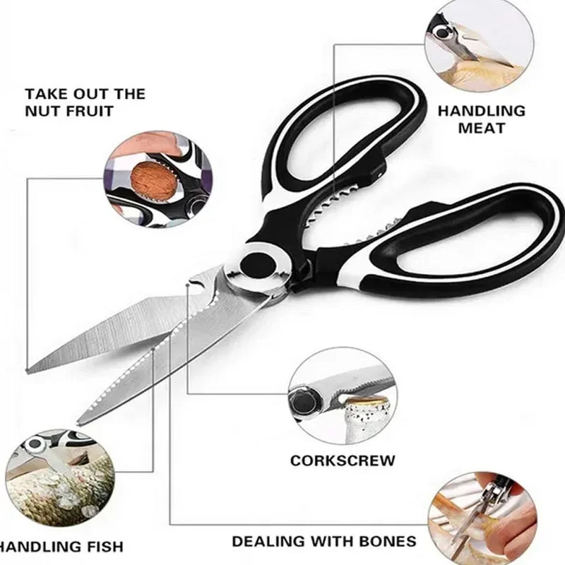 Multifunction Stainless Steel Kitchen Tools  Chicken Bone Fish Food Scissors