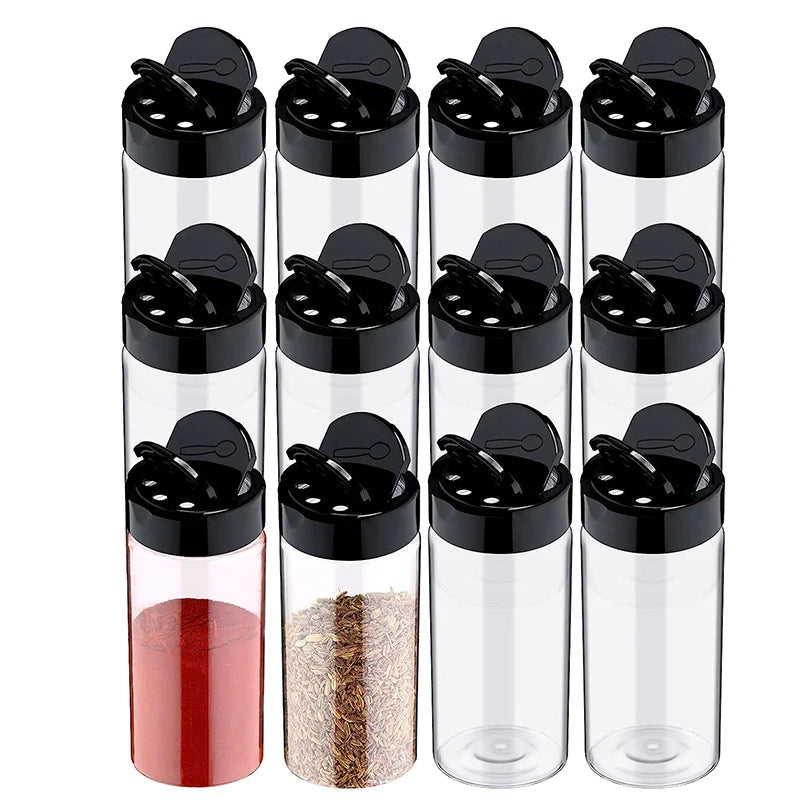 Clear Plastic Spice Jar with Shaker Lids