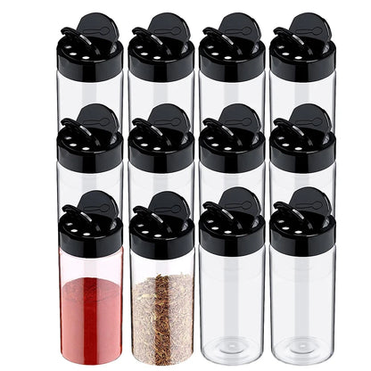 Clear Plastic Spice Jar with Shaker Lids