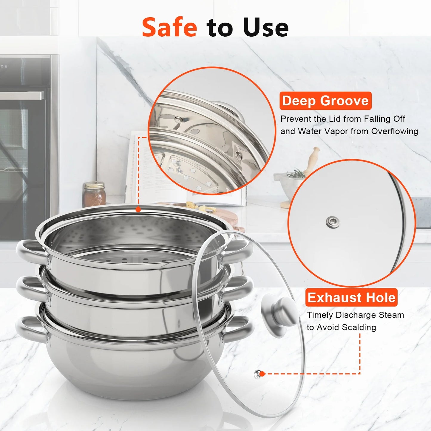 Multi-Function  Stainless Steel  Steamer