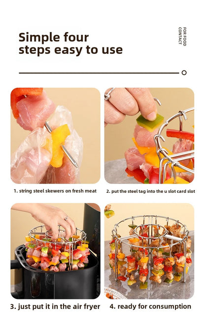 Skewers  Air Fryer Stainless Steel Grill Vertical Skewer