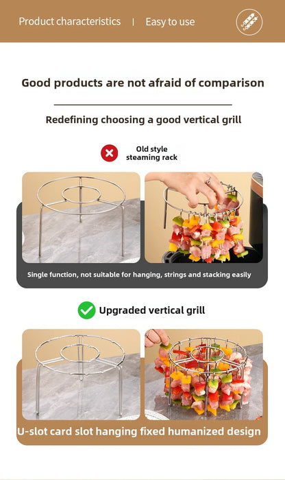 Skewers  Air Fryer Stainless Steel Grill Vertical Skewer
