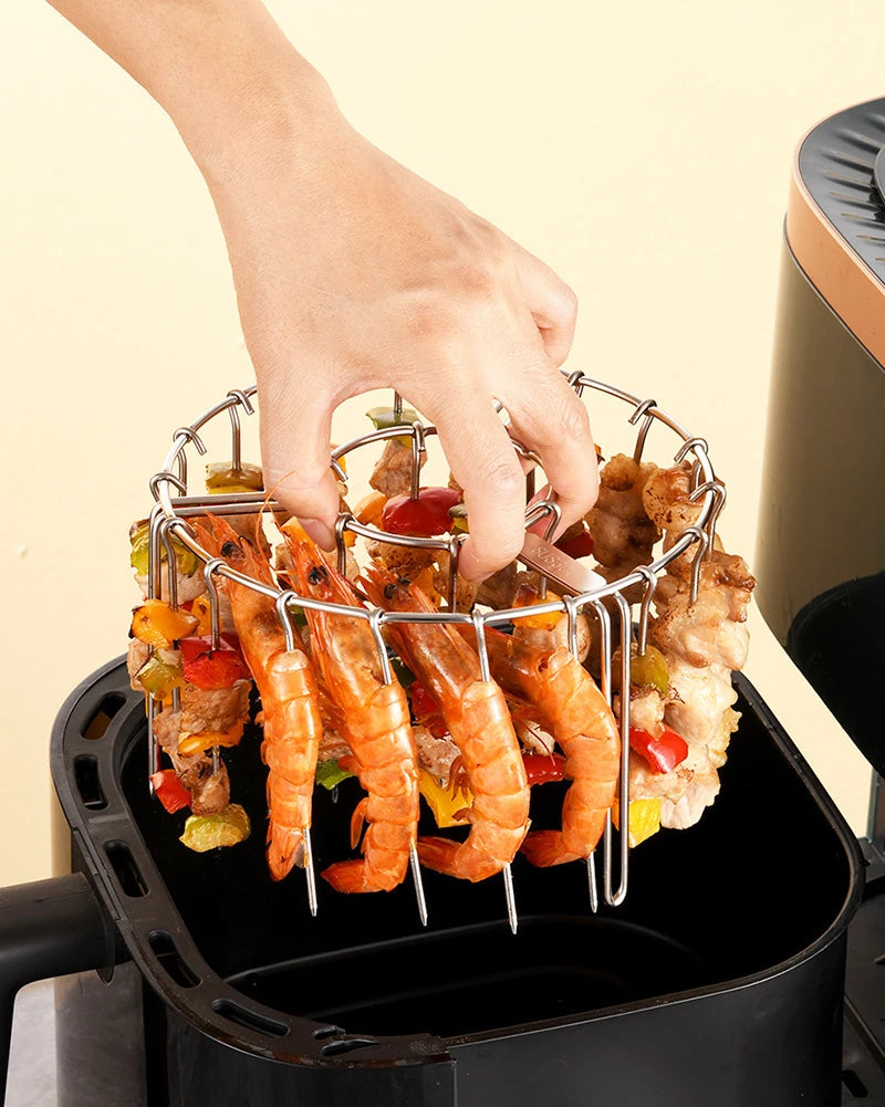 Skewers  Air Fryer Stainless Steel Grill Vertical Skewer