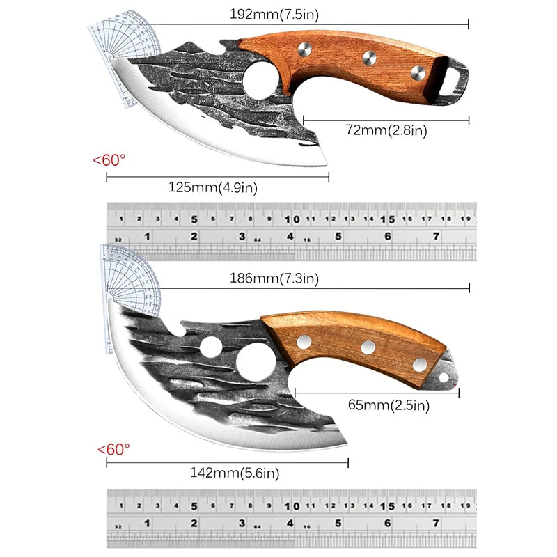 Hand Forged Kitchen Knives Stainless Steel Butcher Meat Cutting,  Fruit Slicing Knife