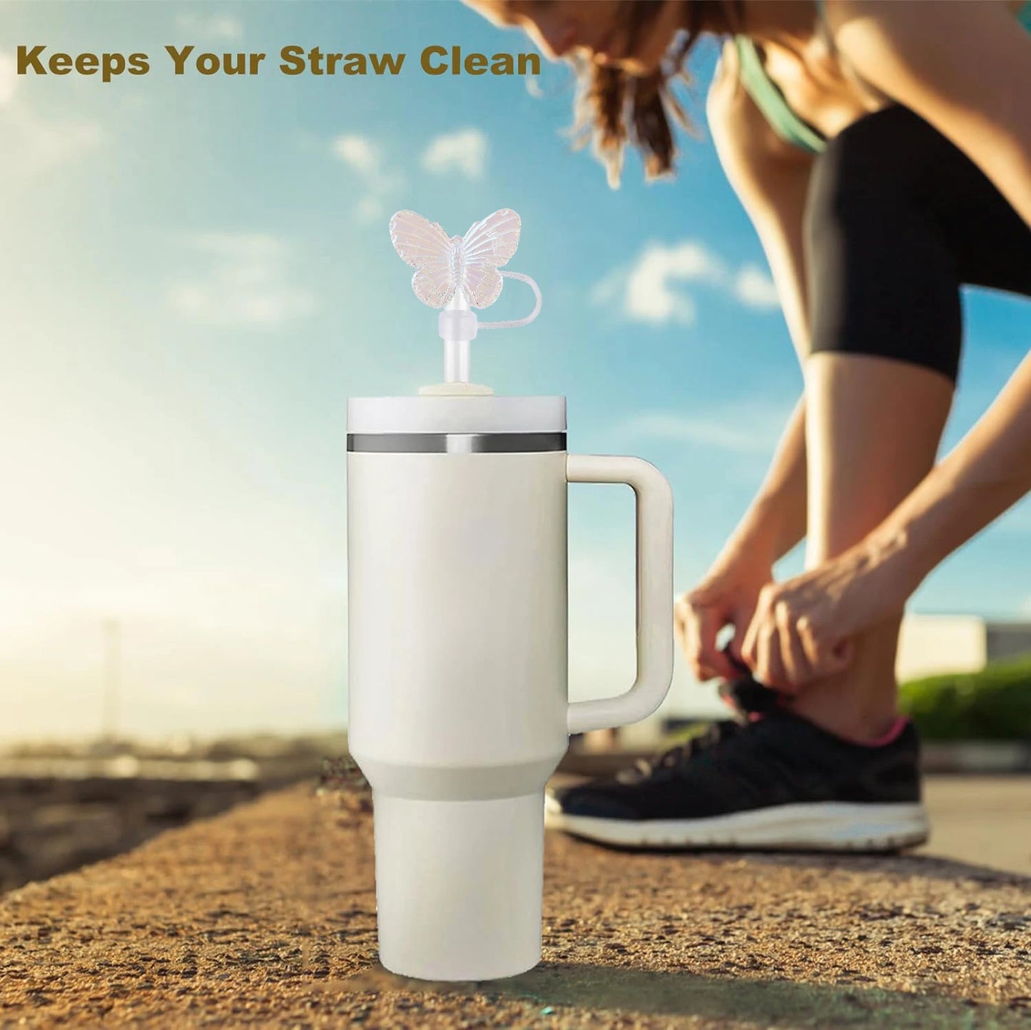 Butterfly Straw Cover Cap for Tumbler Cup