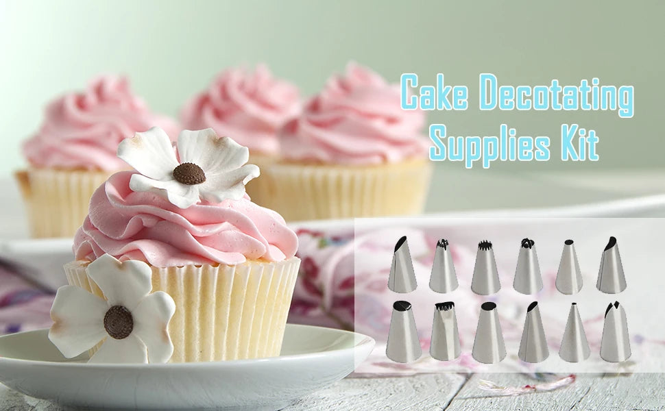 Cake Decorating Silicon  Reusable Piping Bags with Stainless Steel Nozzle