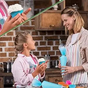 Cake Decorating Silicon  Reusable Piping Bags with Stainless Steel Nozzle