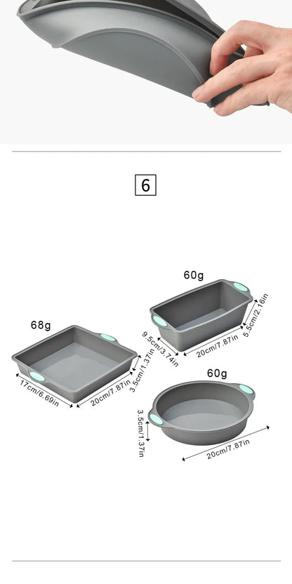 Silicone Bread Muffin Heat Resistant Oven Pan Non-Stick  Bakeware