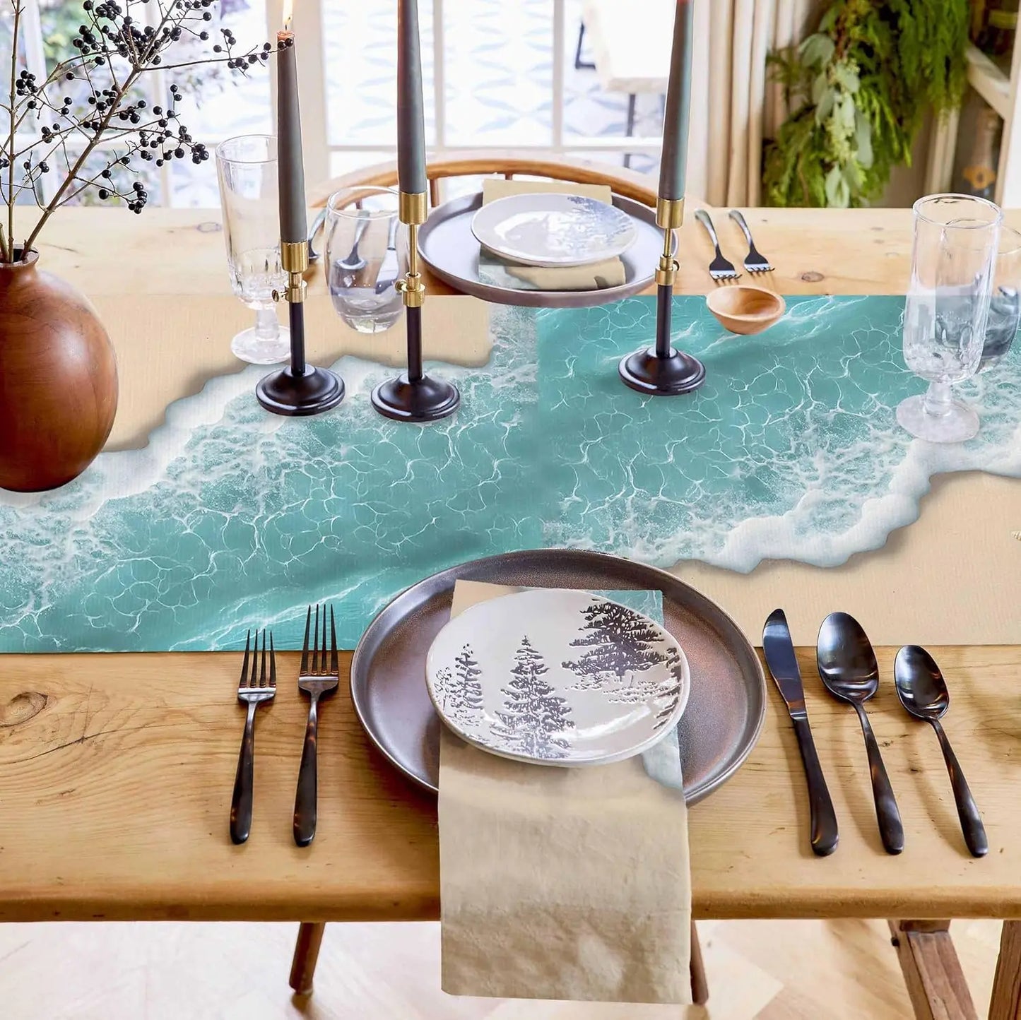 Kitchen Washable Dining Table Runner Dresser  Décor