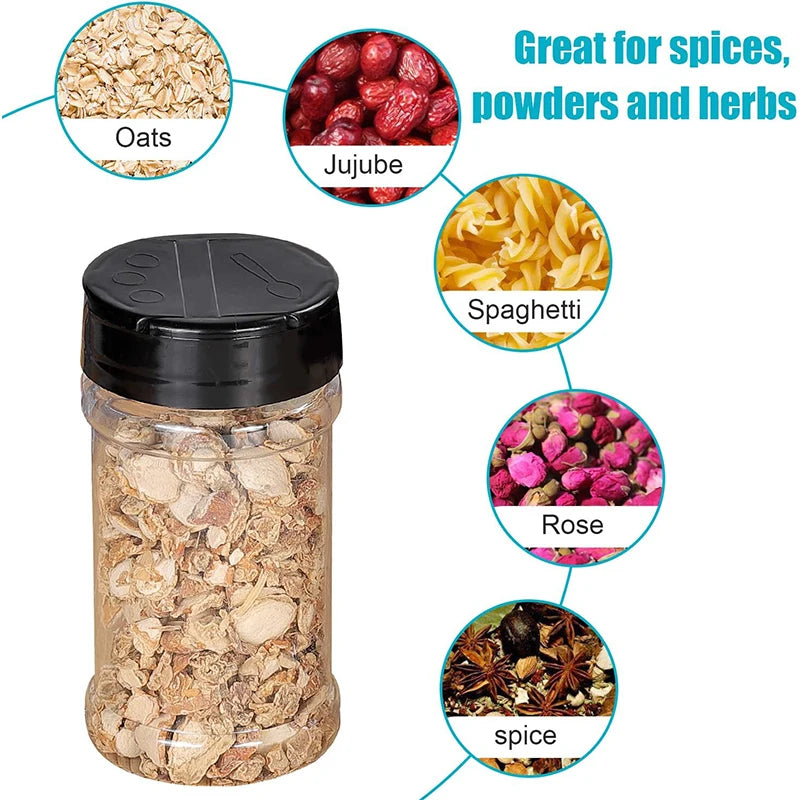 Clear Plastic Spice Jar with Shaker Lids