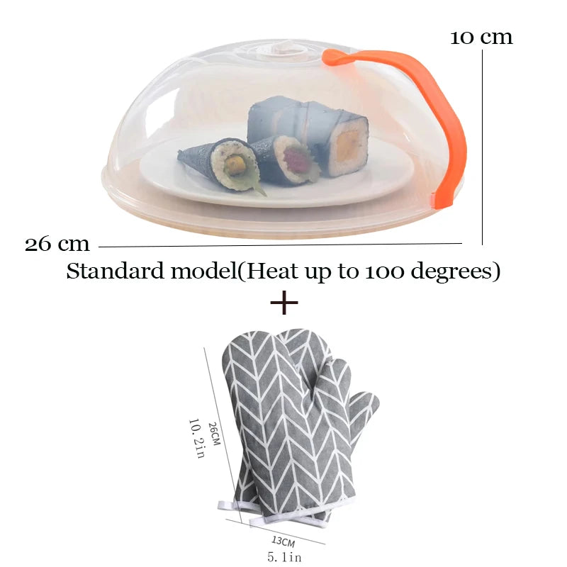 Microwave Splash Cover High Temperature Resistant Lid Transparent Food Heating Cover.