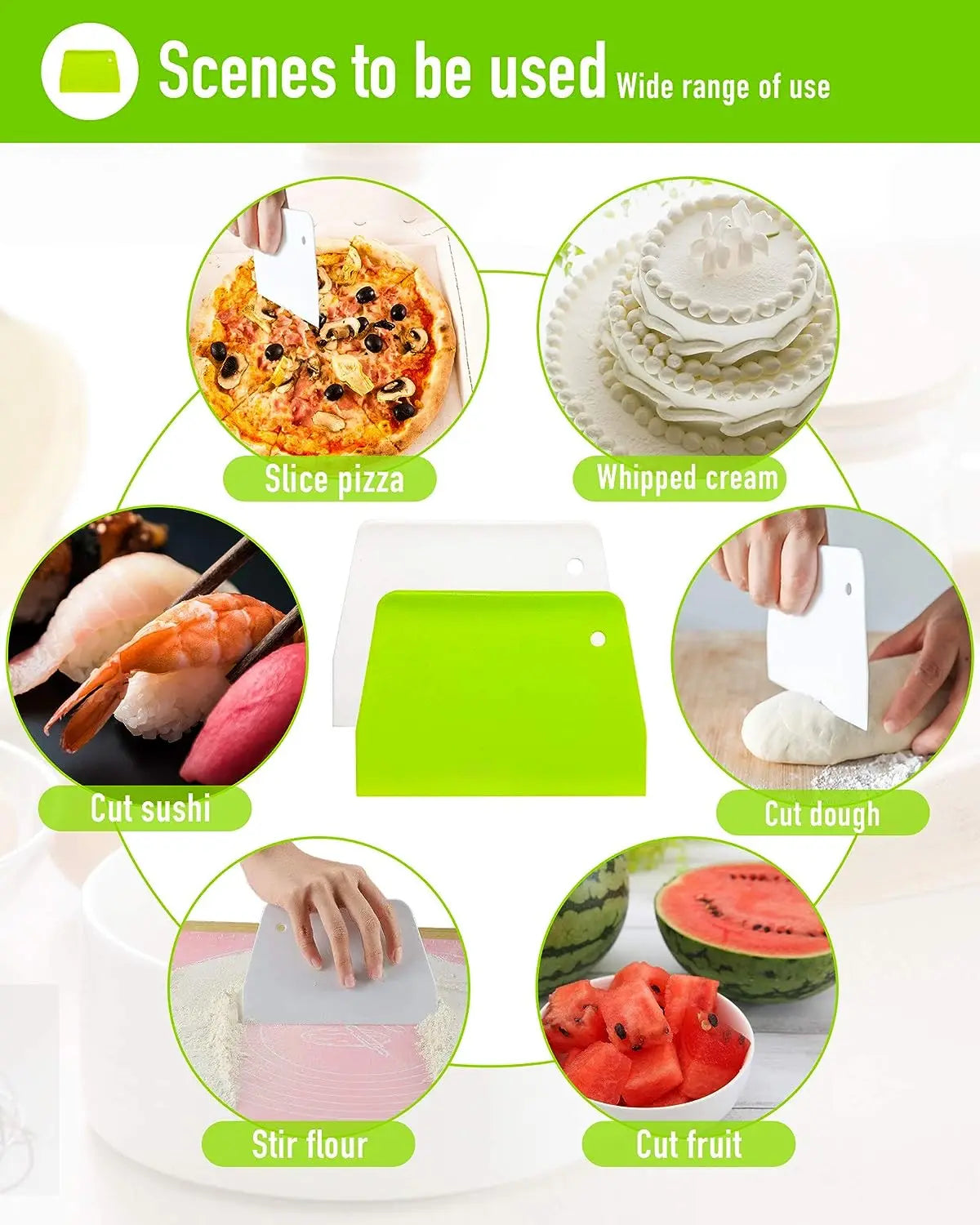 Multipurpose Dough Cutter Scraper for Bread and Pastry