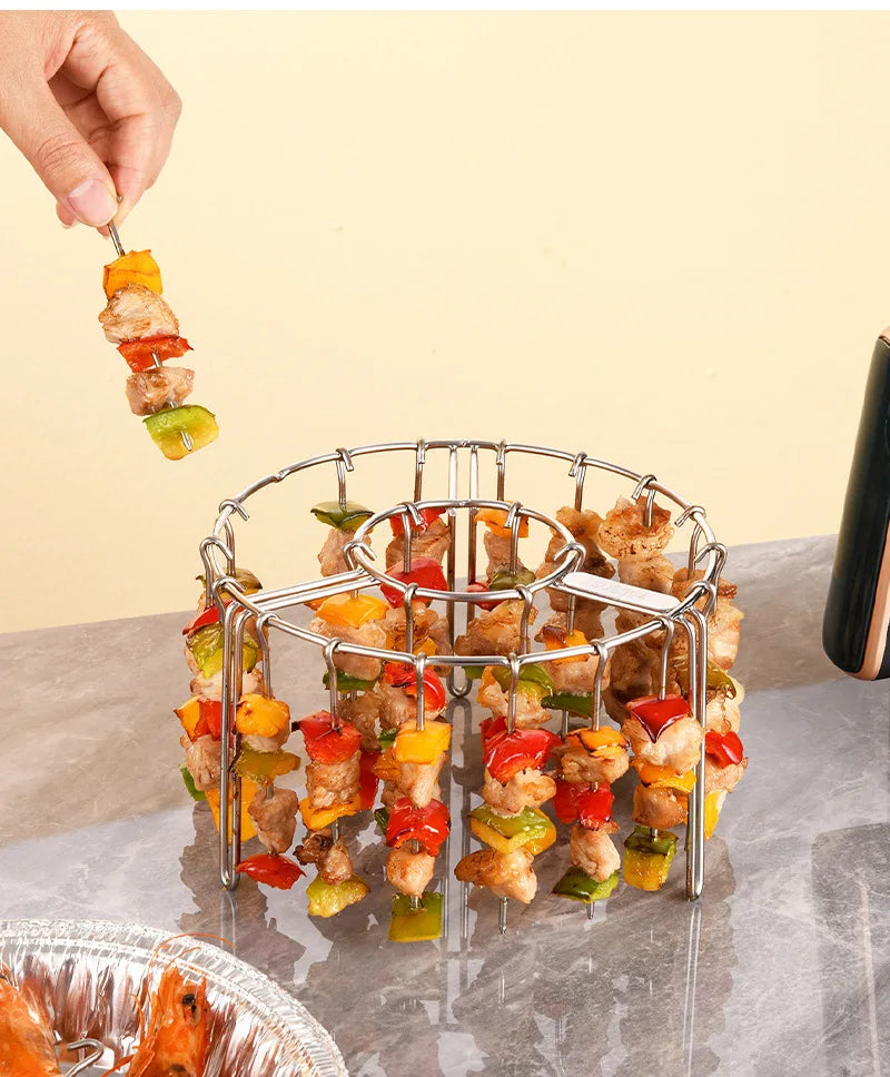 Skewers  Air Fryer Stainless Steel Grill Vertical Skewer