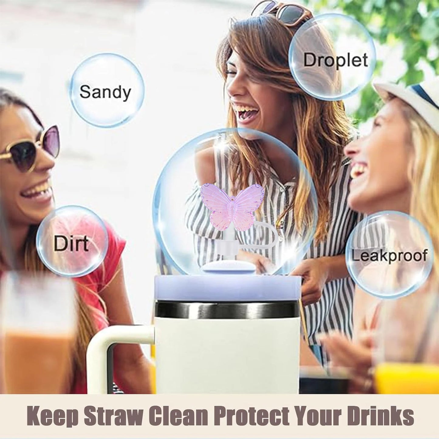 Butterfly Straw Cover Cap for Tumbler Cup