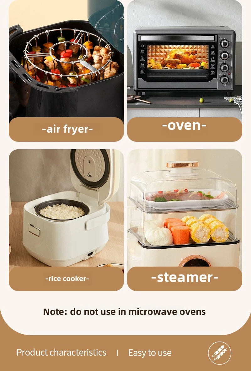 Skewers  Air Fryer Stainless Steel Grill Vertical Skewer